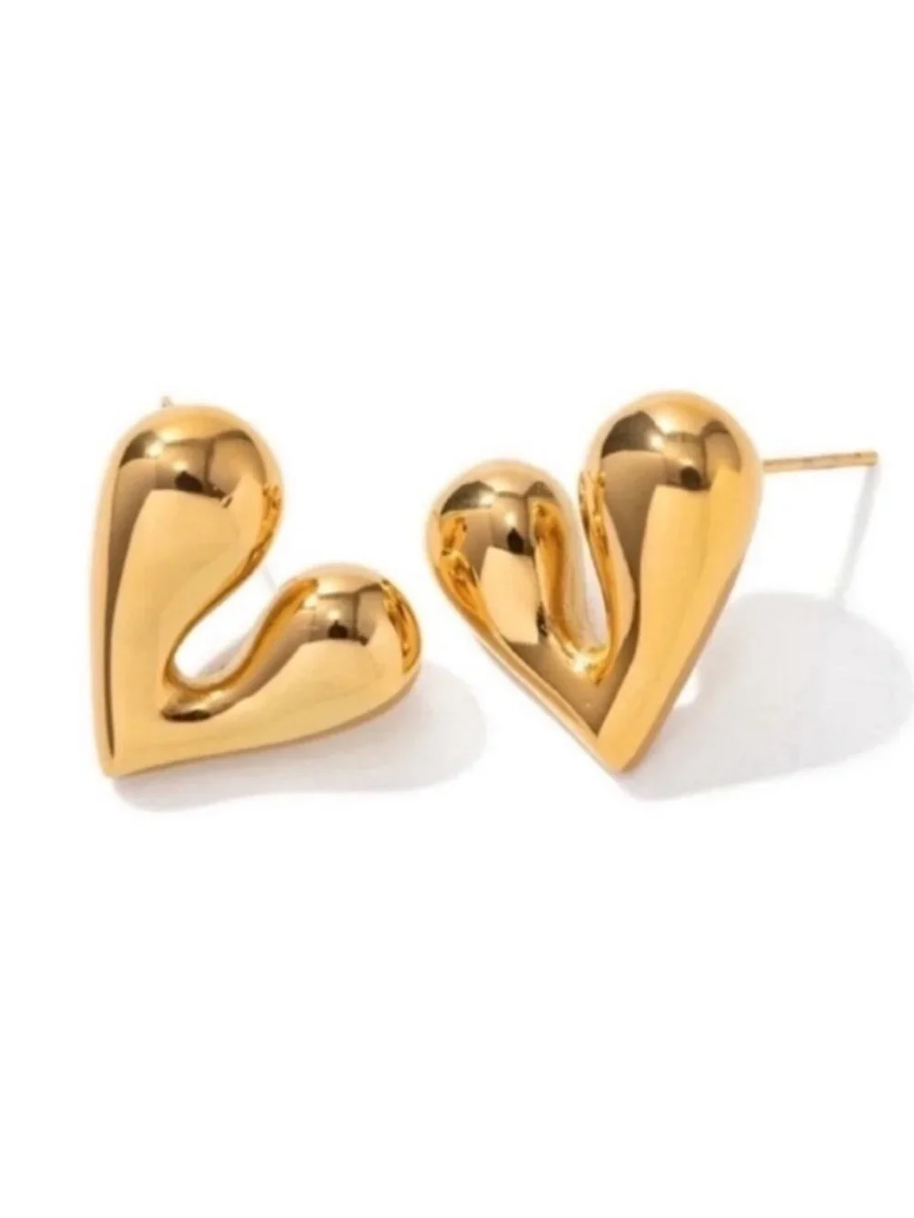 New! Gold Bubble Heart Earrings  (2005) NWOT